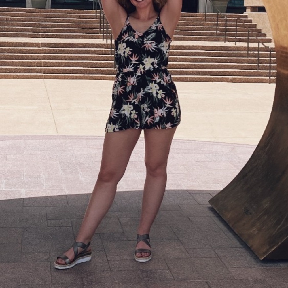 Small Divided (H&M) Tropical Floral Print Romper